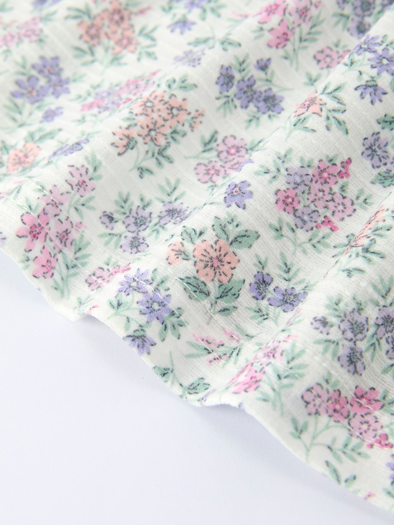 Purple Floral Embroidery Bloomers Set
