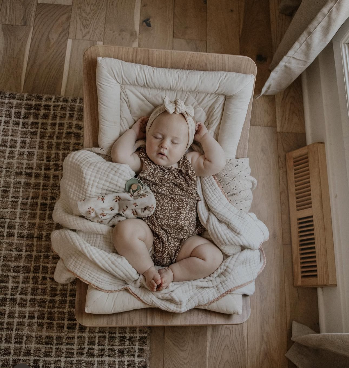 Toffee Pointelle Knit Blanket