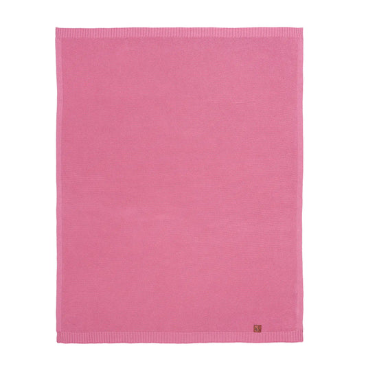 Classic Knit Cotton Baby Blanket in Rose Pink