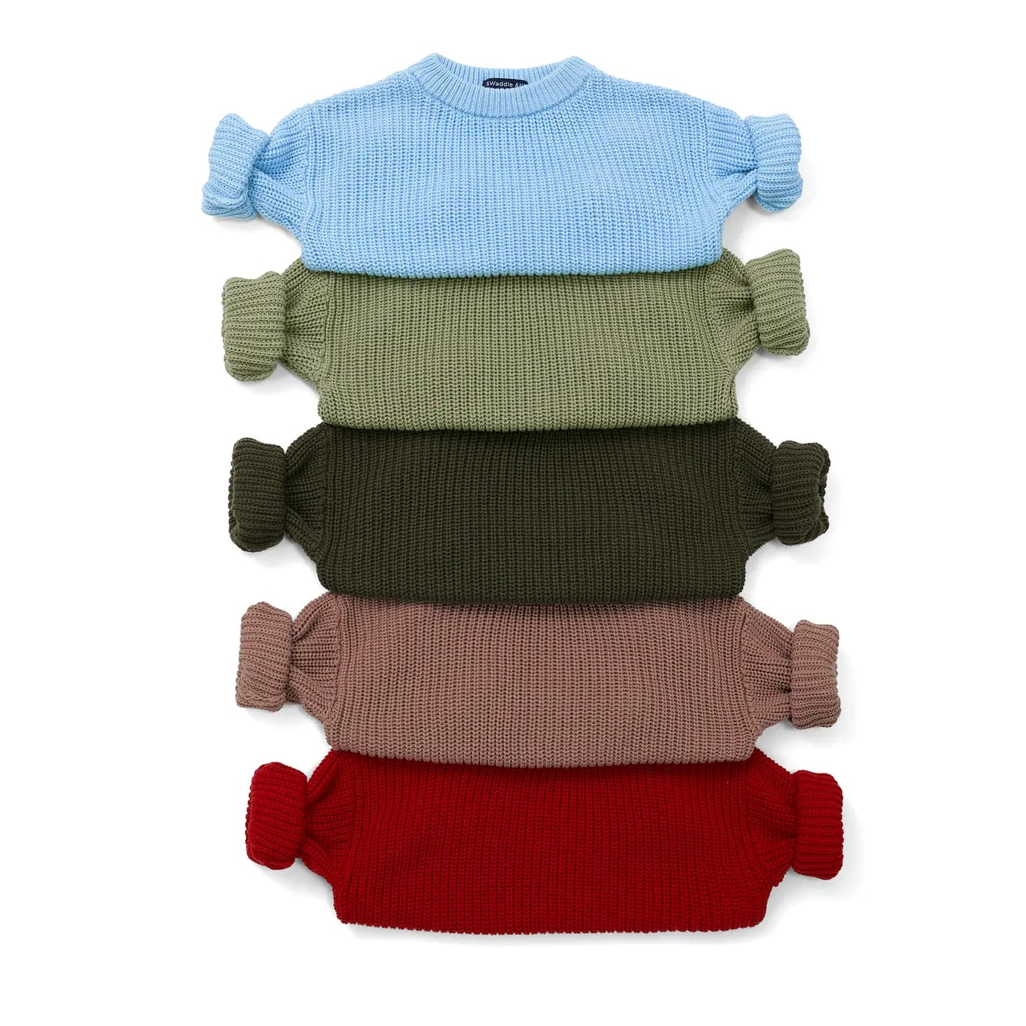 Classic Knit Baby Sweater in Baby Blue