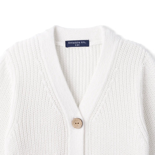 Classic Cardigan with Pockets in White