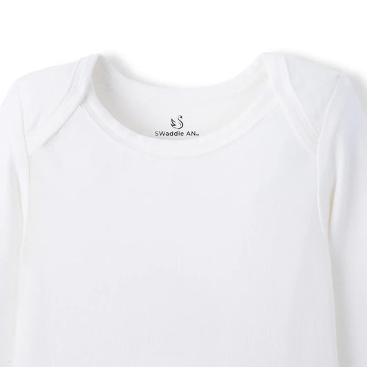 Long Sleeve Baby Bodysuit in White