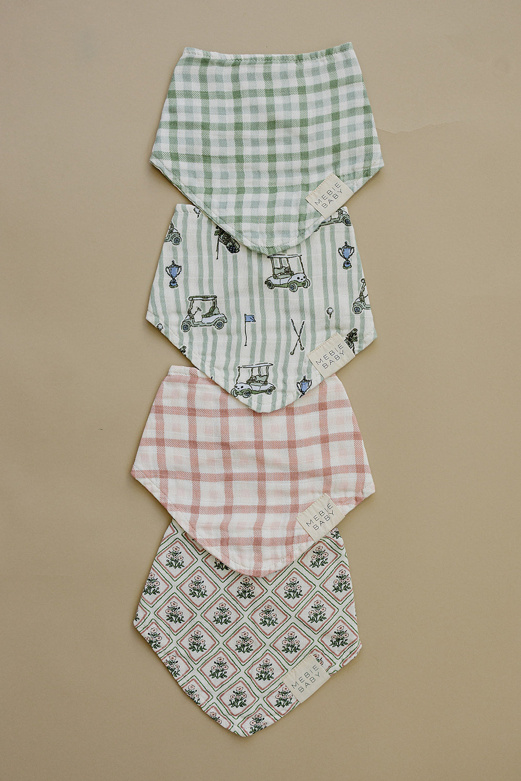 Pink Gingham Classic Muslin Bib