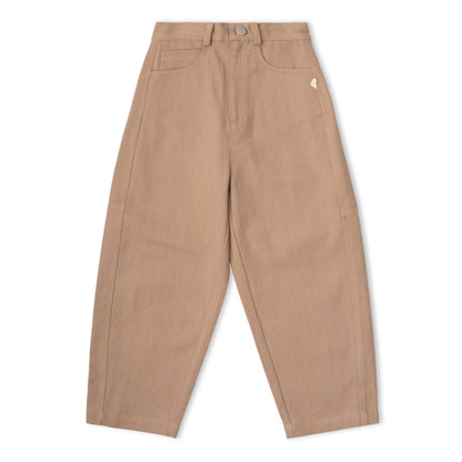 Organic Twill Barrel Pants - Taupe