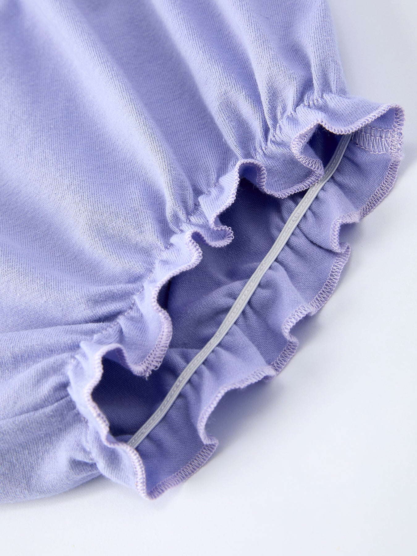 Purple Floral Embroidery Bloomers Set