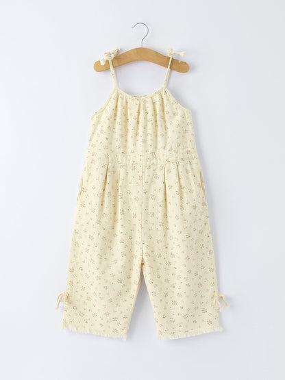 Floral Sleeveless Jumpsuit with Pockets