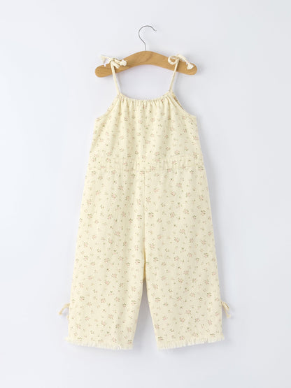 Floral Sleeveless Jumpsuit with Pockets