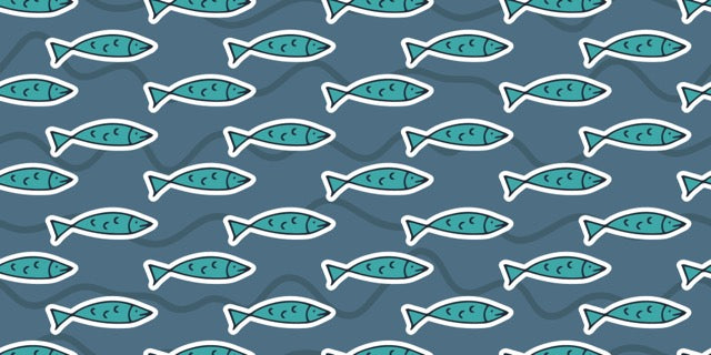 Blue Fish Baby Gown
