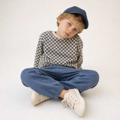 Organic Twill Joggers Pants - Navy