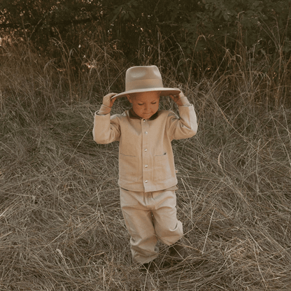 Organic Twill Button Jacket - Oat