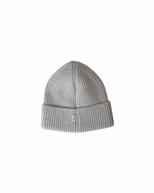 Merino Wool Beanie in Light Heather Gray