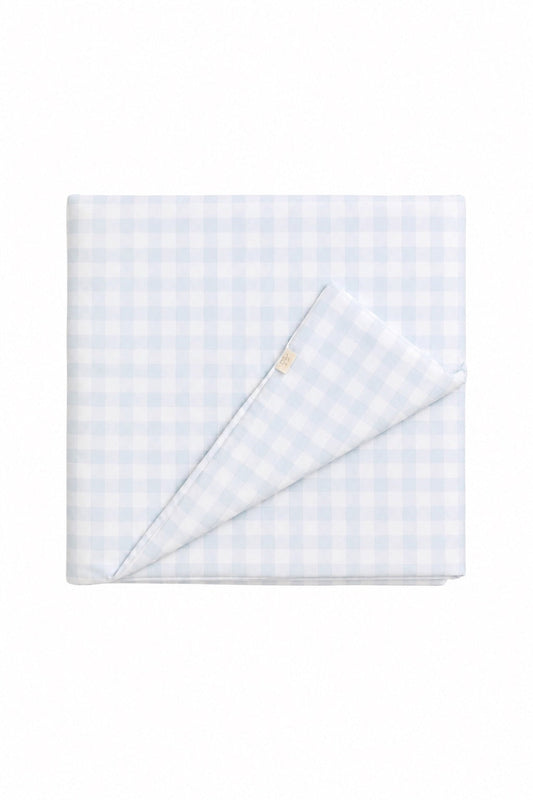 Light Blue Checkered Crib Quilted Blanket