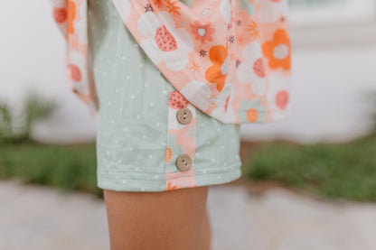 Camel Floral Short Set