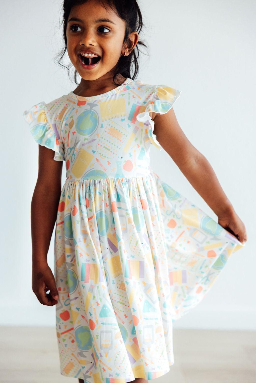 Campus Cutie Flutter Sleeve Twirl Dress
