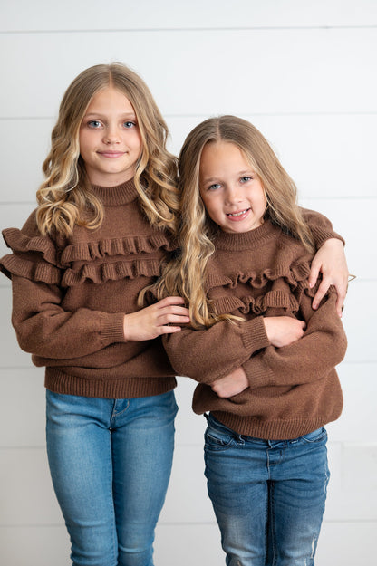Chocolate Ruffle Sweater