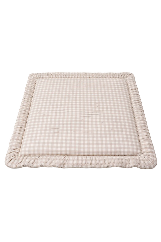 Beige Gingham Padded Baby Play Mat