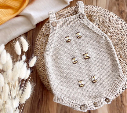 Bee Romper & Cardigan for 6-12 M Newborn Baby, Romper Set