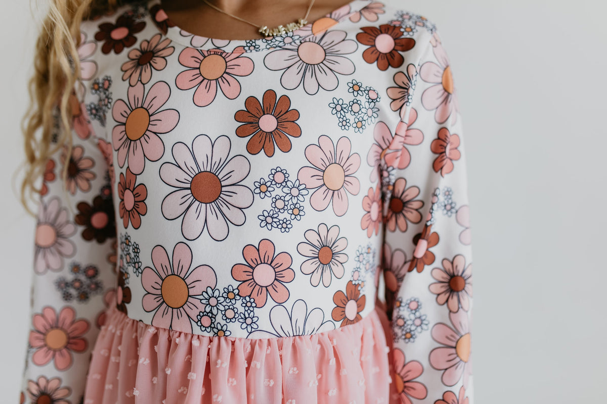 Pink Floral Tulle Dress