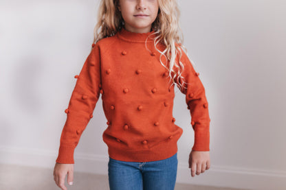 Rust Pom Sweater