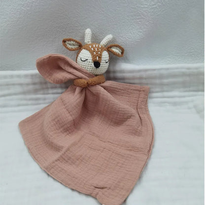 Baby Bib with Sleeping Animals Rattle