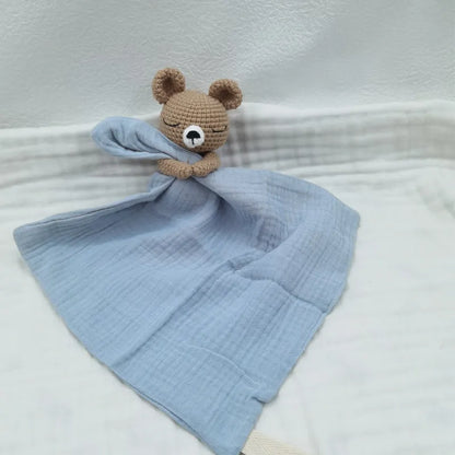 Baby Bib with Sleeping Animals Rattle