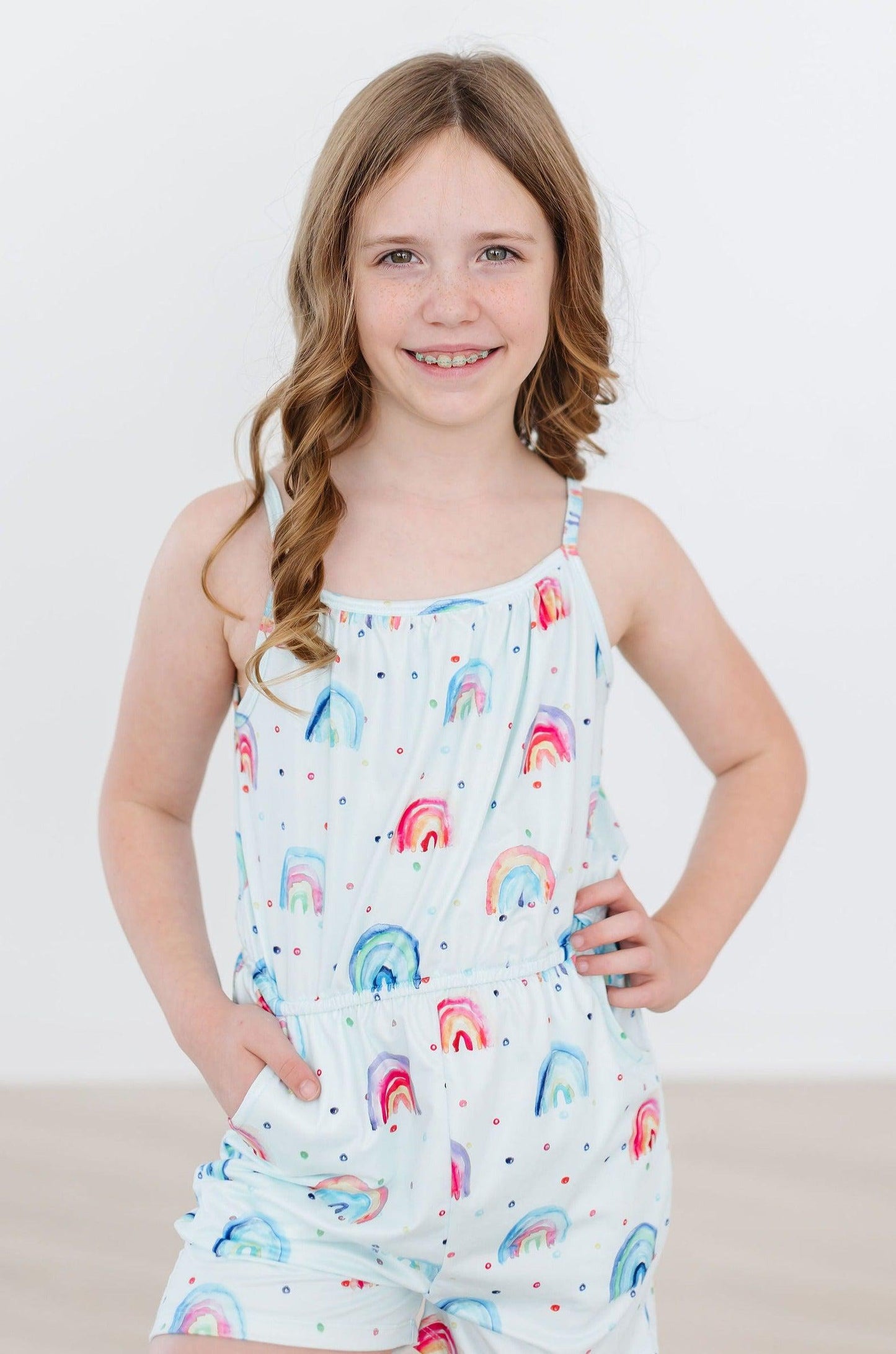 SALE Rainbow Grooves Strappy Play Romper