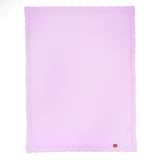 Heirloom Lace Knit Baby Blanket in Lilac
