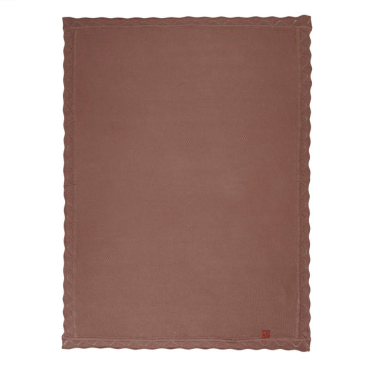 Heirloom Lace Knit Baby Blanket in Mocha