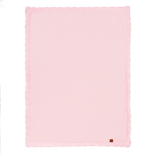 Heirloom Lace Knit Baby Blanket in Pink