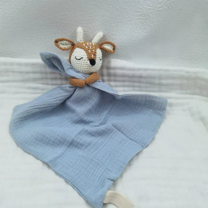 Baby Bib with Sleeping Animals Rattle