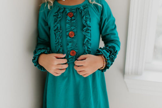 Solid Teal Dress