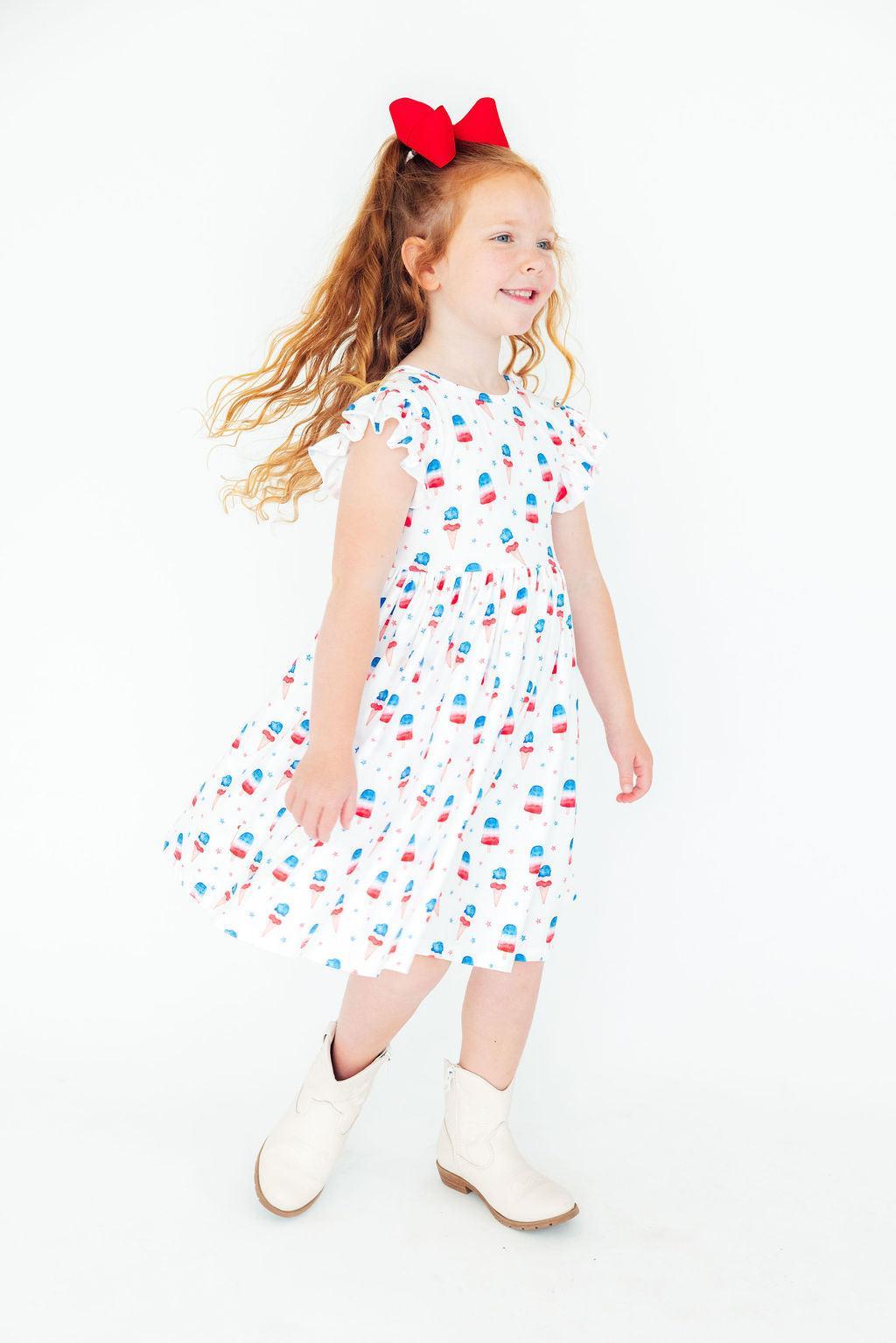 Summer Sweets Flutter Sleeve Twirl Dress