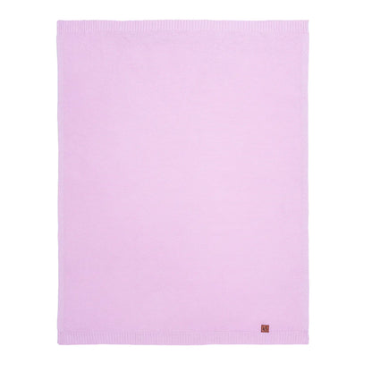 Classic Knit Cotton Baby Blanket in Lilac