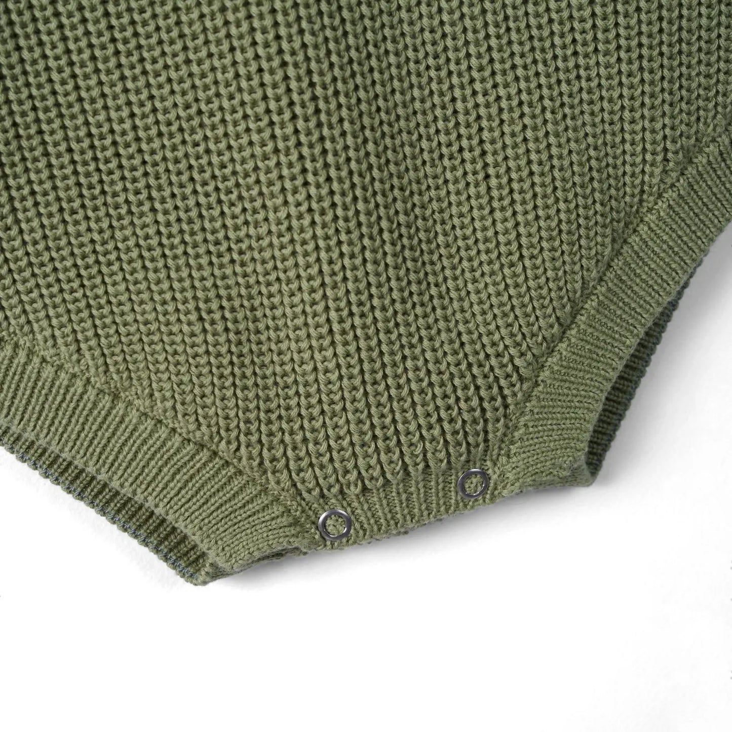 Classic Chunky Knit Baby Romper in Sage Green