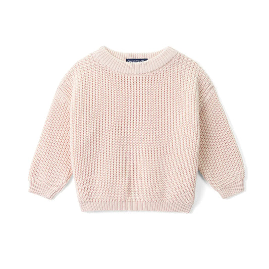 Classic Knit Baby Sweater in Beige