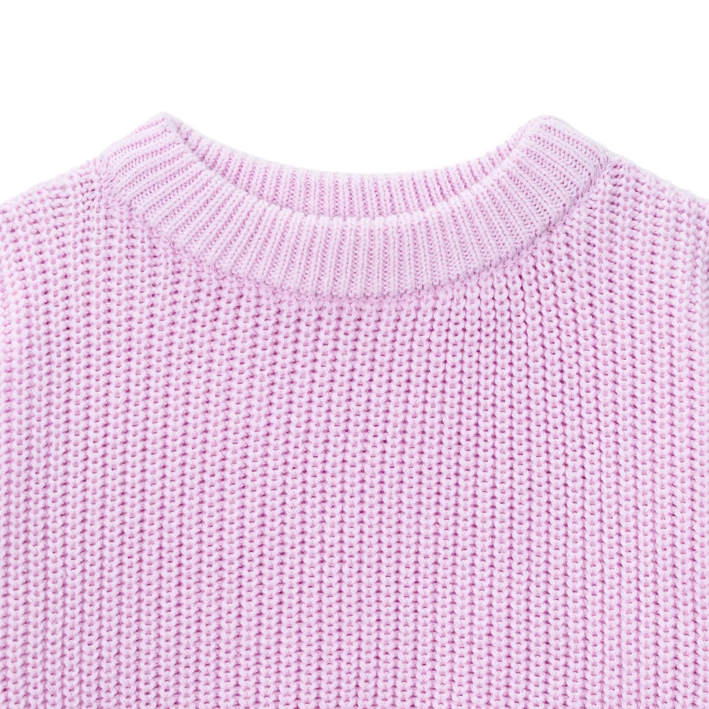 Classic Knit Baby Sweater in Lilac