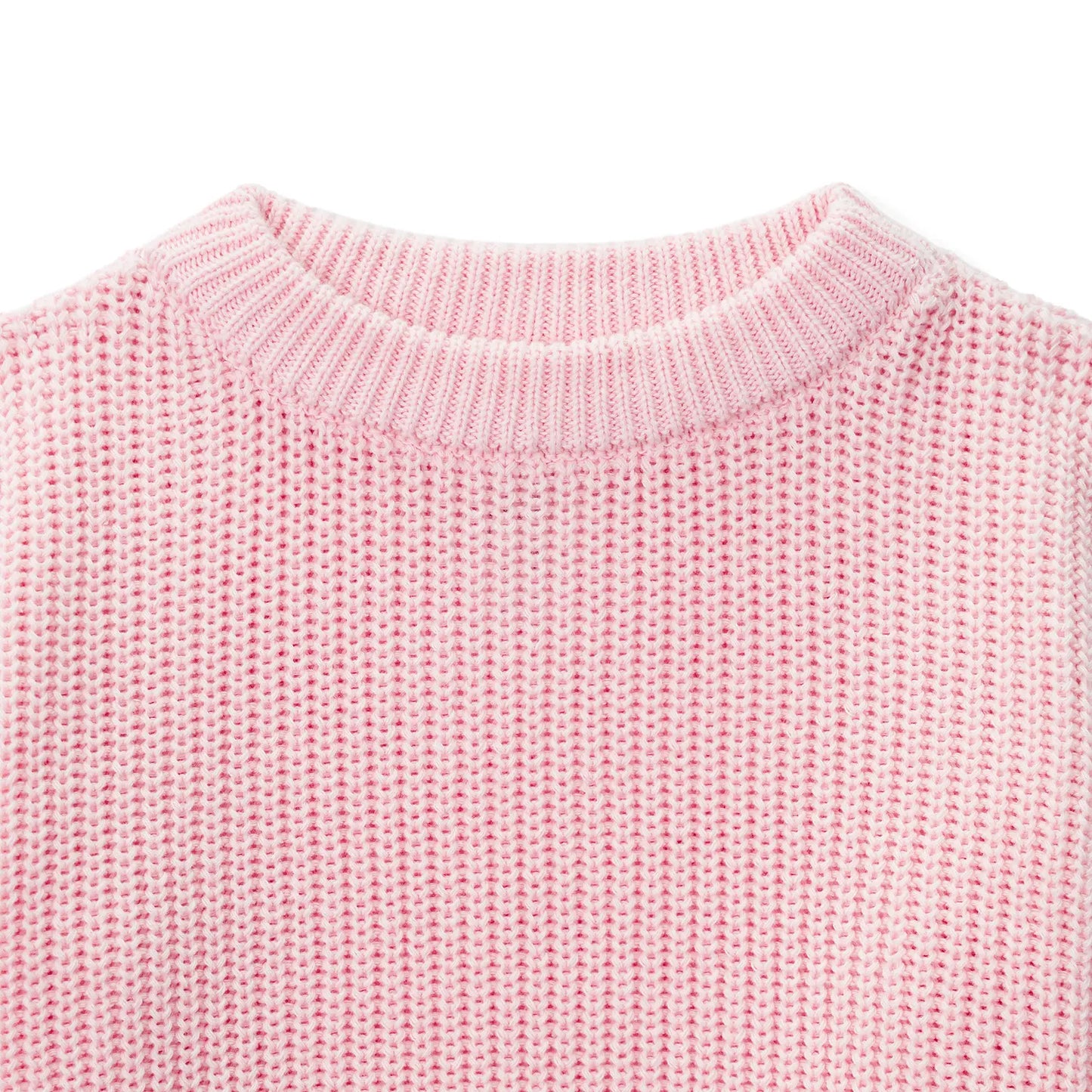 Classic Pink Knit Baby Sweater