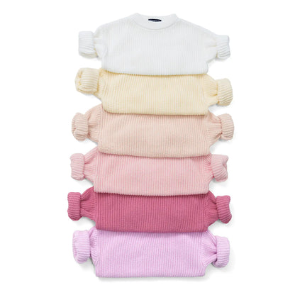 Classic Knit Baby Sweater in Beige