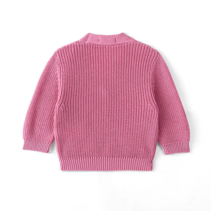 Classic Cardigan with Pockets in Rose Pink