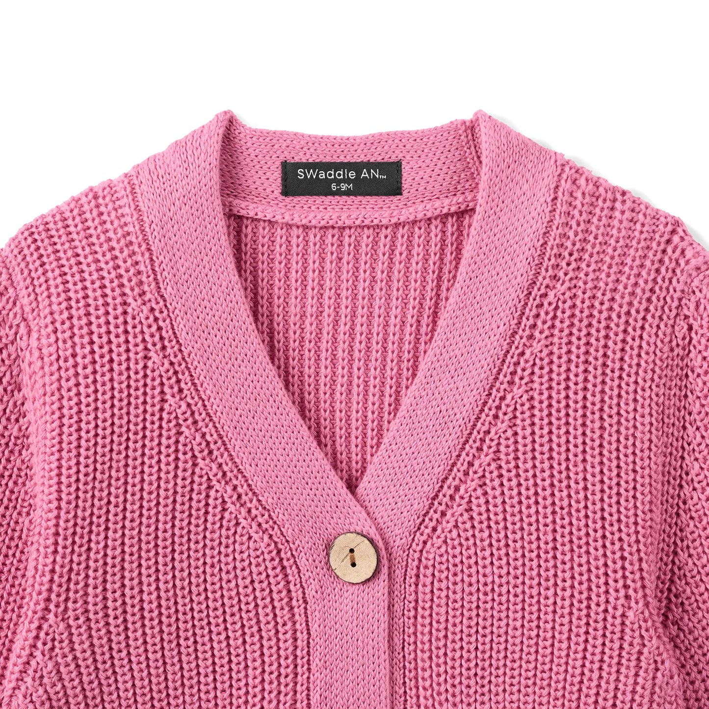 Classic Cardigan with Pockets in Rose Pink