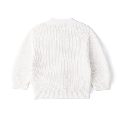 Classic Cardigan with Pockets in White