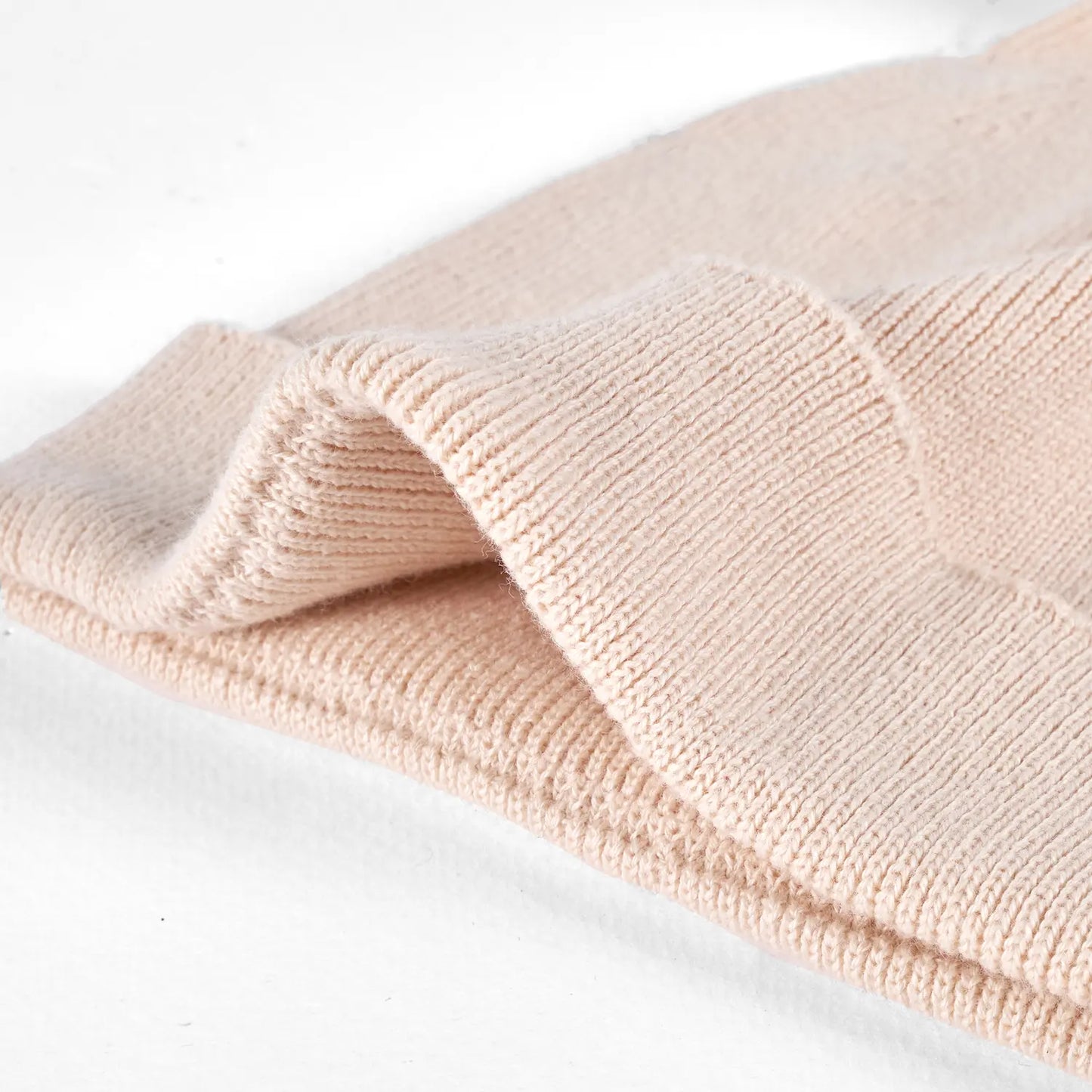 Knit Baby Pom Beanie in Beige
