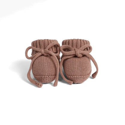 Knitted Booties in Mocha