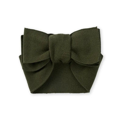 Knitted Oversized Topknot in Forest Green