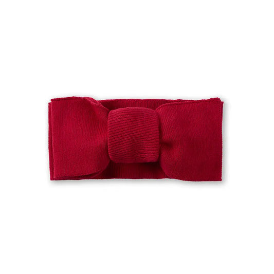 Knitted Oversized Topknot in Red Xmas