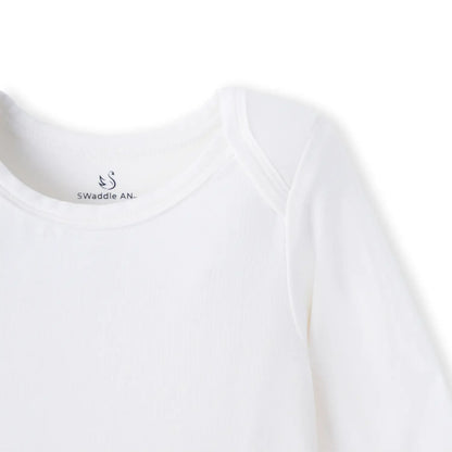 Long Sleeve Baby Bodysuit in White