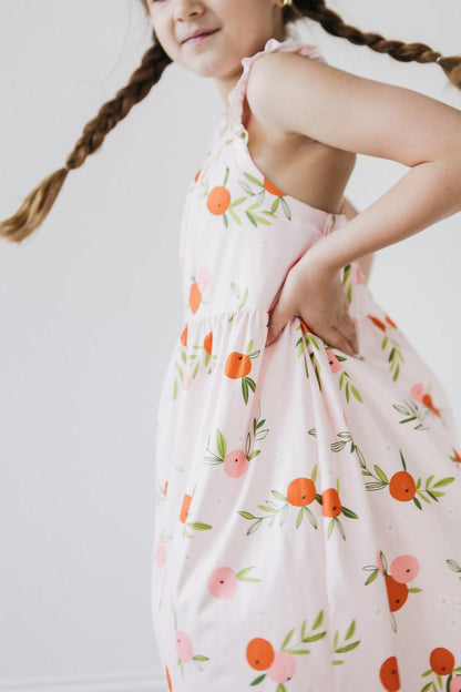 Tangerine Ruffle Cross Back Dress