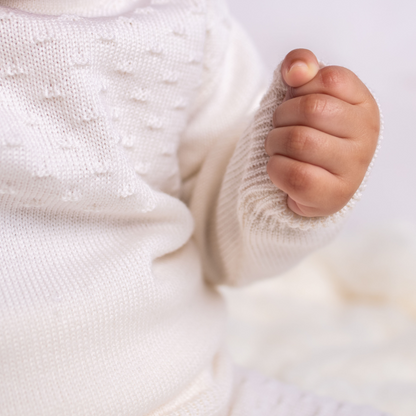 Virgin Merino Wool Sweater - Latte White