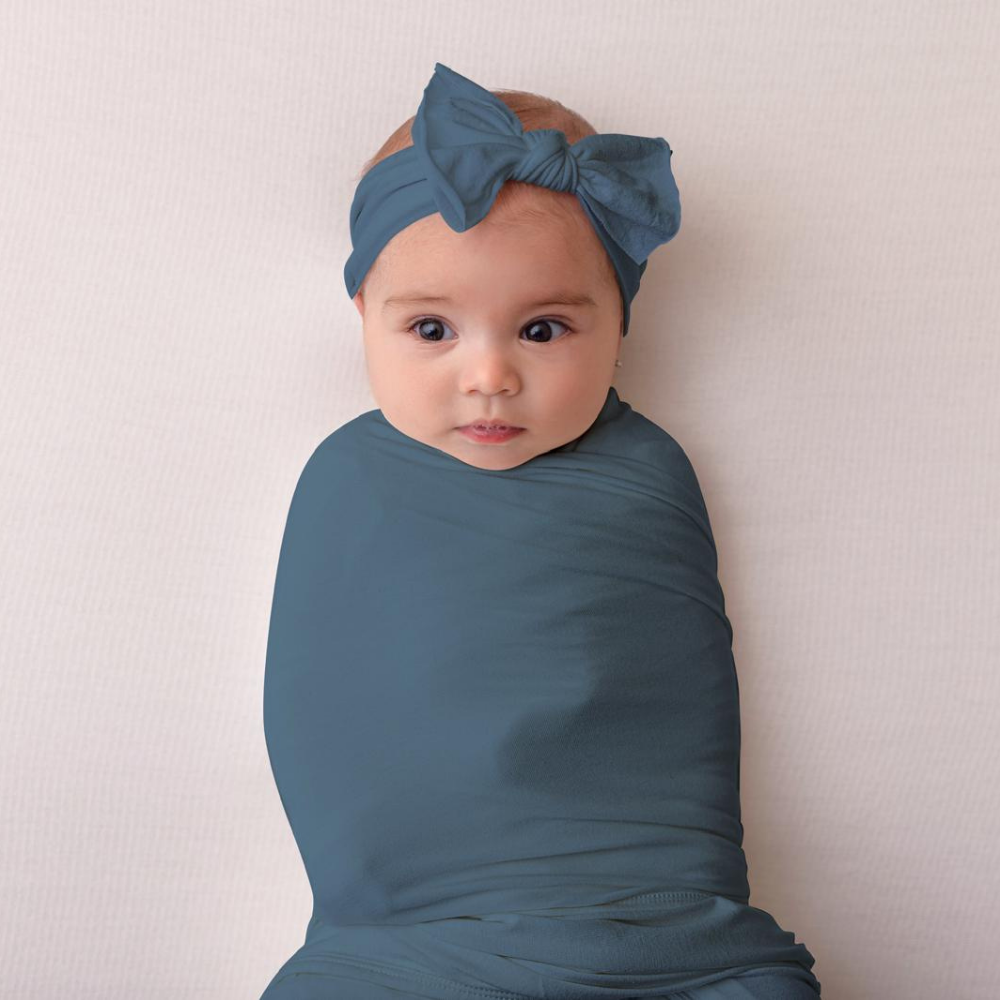 Bamboo Swaddle Blanket - Stone Blue