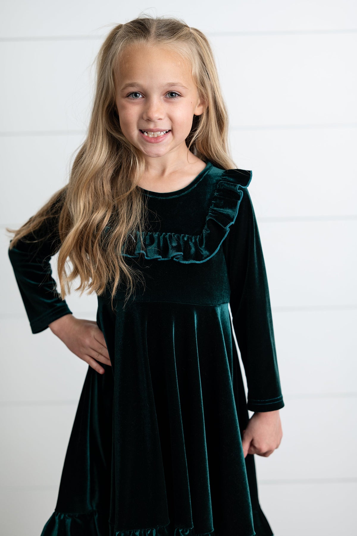 Emerald Green Velvet Dress